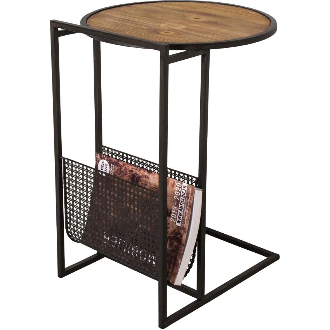 Antic Line Creations Bout De Canapé Industriel Avec Porte-revues. 4 Antic Line Creations Bout De Canapé Industriel Avec Porte-revues. – Image 2