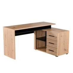 Vente-unique Bureau D'angle DEVEN Avec Rangements - 3 Tiroirs - Coloris : Chêne Et... -Vente-unique shop bureau 389851