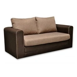 Vente-unique Canapé 2 Places Convertible En Tissu DANUBE - Noir Et Rouge Avec Pass... -Vente-unique shop canape 11372