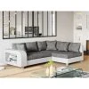 Vente-unique Canapé D'angle Convertible Tissu Et Simili KUOPIO - Gris Et Blanc - A... -Vente-unique shop canape 12033284 31888808 1140x1140