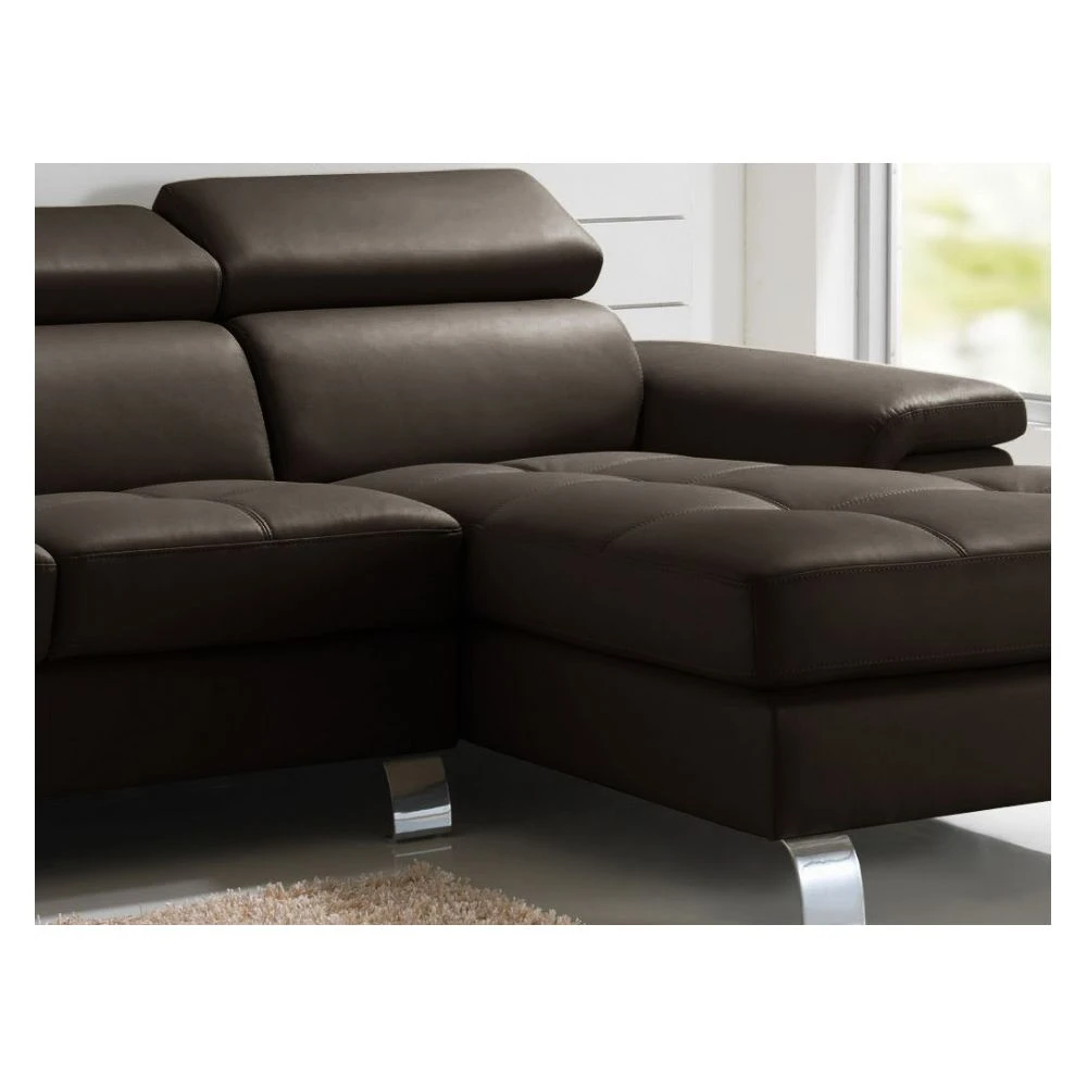 Vente-unique Canapé D'angle Cuir MISHIMA - Gris - Angle Gauche 6 Vente-unique Canapé D'angle Cuir MISHIMA - Gris - Angle Gauche – Image 4