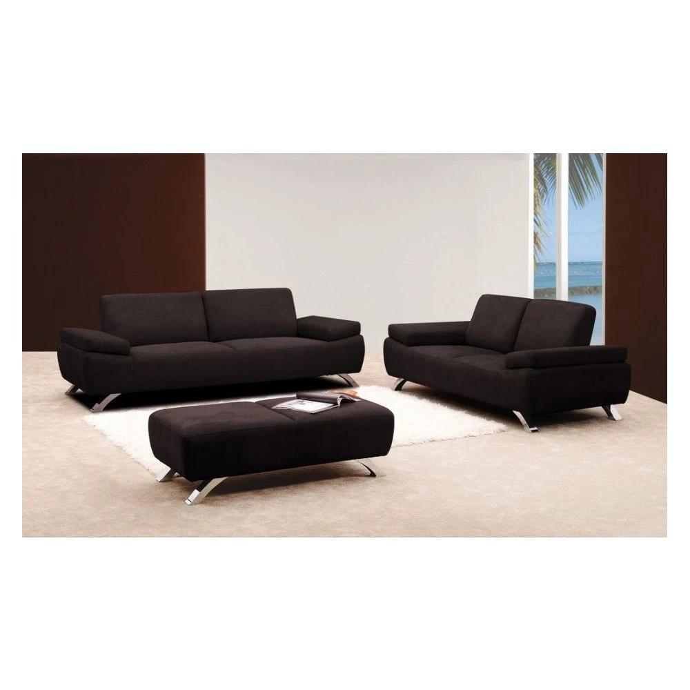 Vente-unique Canapé 3 Places En Microfibre POLKA - Chocolat 6 Vente-unique Canapé 3 Places En Microfibre POLKA - Chocolat – Image 4