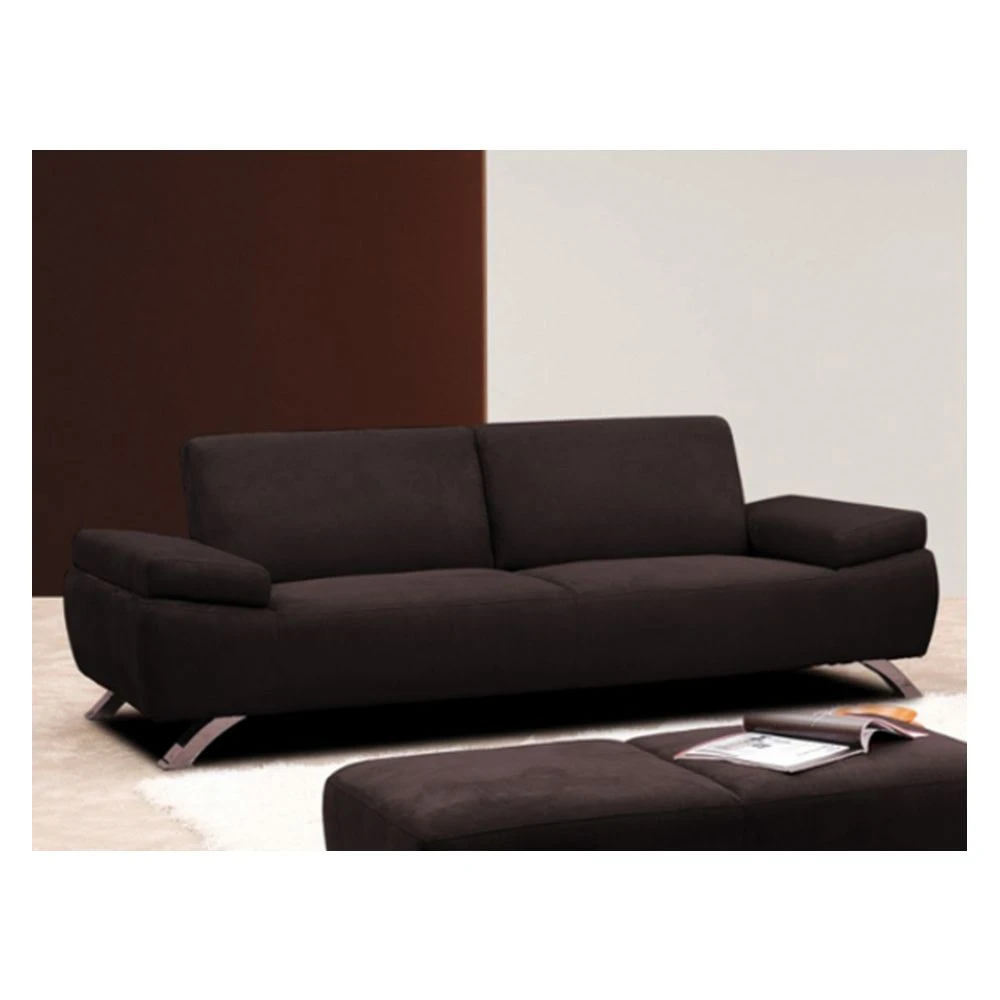 Vente-unique Canapé 3 Places En Microfibre POLKA - Chocolat 5 Vente-unique Canapé 3 Places En Microfibre POLKA - Chocolat – Image 3