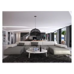 Vente-unique Canapé Panoramique 7 Places En Simili SICILE - Bicolore Blanc Et Gris 7 Vente-unique Canapé Panoramique 7 Places En Simili SICILE - Bicolore Blanc Et Gris -Vente-unique shop canape 174624 1