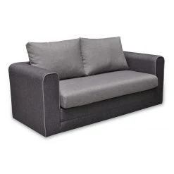 Vente-unique Canapé 2 Places Convertible En Tissu DANUBE - Noir Et Rouge Avec Pass... -Vente-unique shop canape 17533