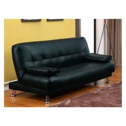 Vente-unique Canapé Convertible Clic-clac MAXIME En Simili - Noir -Vente-unique shop canape 180362
