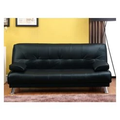 Vente-unique Canapé Convertible Clic-clac MAXIME En Simili - Noir -Vente-unique shop canape 180363 2