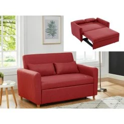 Vente-unique Canapé 2 Places Convertible En Tissu AYLA - Rouge 9 Vente-unique Canapé 2 Places Convertible En Tissu AYLA - Rouge -Vente-unique shop canape 2 places convertible en tissu ayla rouge 8239929 21000299 1140x1140