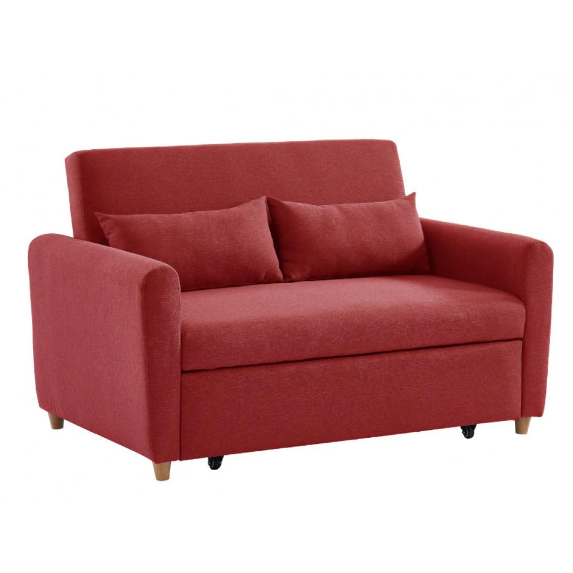 Vente-unique Canapé 2 Places Convertible En Tissu AYLA - Rouge 6 Vente-unique Canapé 2 Places Convertible En Tissu AYLA - Rouge – Image 4