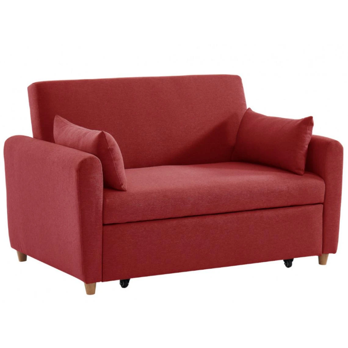 Vente-unique Canapé 2 Places Convertible En Tissu AYLA - Rouge 7 Vente-unique Canapé 2 Places Convertible En Tissu AYLA - Rouge – Image 5