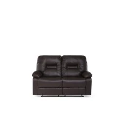 Beliani Canapé 2 Places En Simili-cuir Marron Avec Position Réglable BERGEN ...