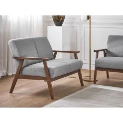 Beliani Canapé 2 Places En Tissu Gris ASNES -Vente-unique shop canape 2 places en tissu gris asnes 10269932 26502448 1140x1140