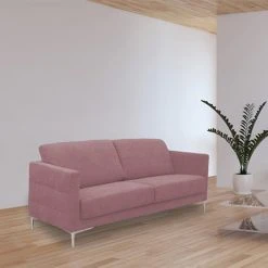 MES Canapé 2 Places Fixe En Tissu Rose - LORD