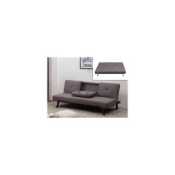 Vente-unique Canapé Convertible Clic-clac En Tissu PRAGUE Avec Dossier Central Rab...