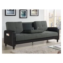 Vente-unique Canapé 3 Places Convertible En Microfibre Et Simili DAILLY - Bicolor... -Vente-unique shop canape 248805