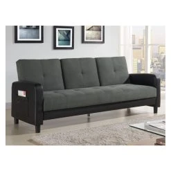 Vente-unique Canapé 3 Places Convertible En Microfibre Et Simili DAILLY - Bicolor... -Vente-unique shop canape 248807