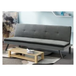 Vente-unique Canapé Convertible Clic-clac En Tissu SKALA - Gris Et Bande Noire -Vente-unique shop canape 289147