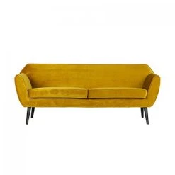 MES Canapé 3 Places 187x82x75 Cm En Velours Ocre - FARIS