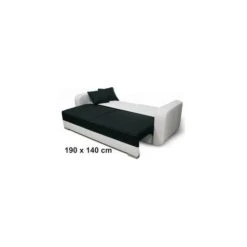 Meublesline Canapé 3 Places CALYPSO Convertible En Lit Gris Et Blanc Moderne -Vente-unique shop canape 3 places calypso 2