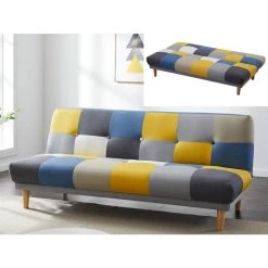 Vente-unique Canapé 3 Places Convertible Clic-clac En Tissu MARDAG - Patchwork Gri... 9 Vente-unique Canapé 3 Places Convertible Clic-clac En Tissu MARDAG - Patchwork Gri... -Vente-unique shop canape 3 places clic clac en tissu mardag patchwork gris bleu jaune 8242499 21010181 1140x1140