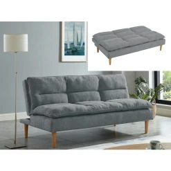 Vente-unique Canapé 3 Places Convertible Clic-clac En Tissu CHARLISE - Gris -Vente-unique shop canape 3 places convertible clic clac en tissu charlise gris 9173587 23951973 1140x1140