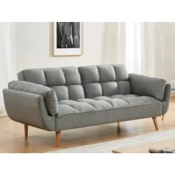 Vente-unique Canapé 3 Places Convertible Clic-clac En Tissu LOELINE - Gris Chiné -Vente-unique shop canape 3 places convertible clic clac en tissu loeline gris chine 9798860 25340886 1140x1140