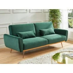 Vente-unique Canapé 3 Places Convertible Clic-clac En Velours LAUNEI - Vert Sapin 8 Vente-unique Canapé 3 Places Convertible Clic-clac En Velours LAUNEI - Vert Sapin -Vente-unique shop canape 3 places convertible clic clac en velours launei vert sapin 8242441 21009965 1140x1140