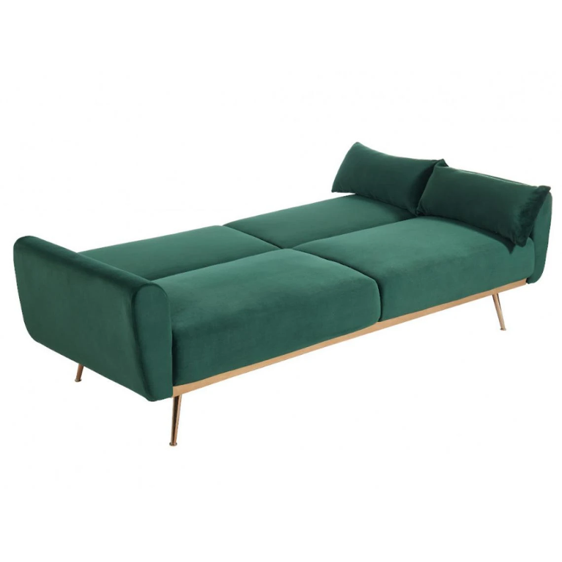 Vente-unique Canapé 3 Places Convertible Clic-clac En Velours LAUNEI - Vert Sapin 7 Vente-unique Canapé 3 Places Convertible Clic-clac En Velours LAUNEI - Vert Sapin – Image 5