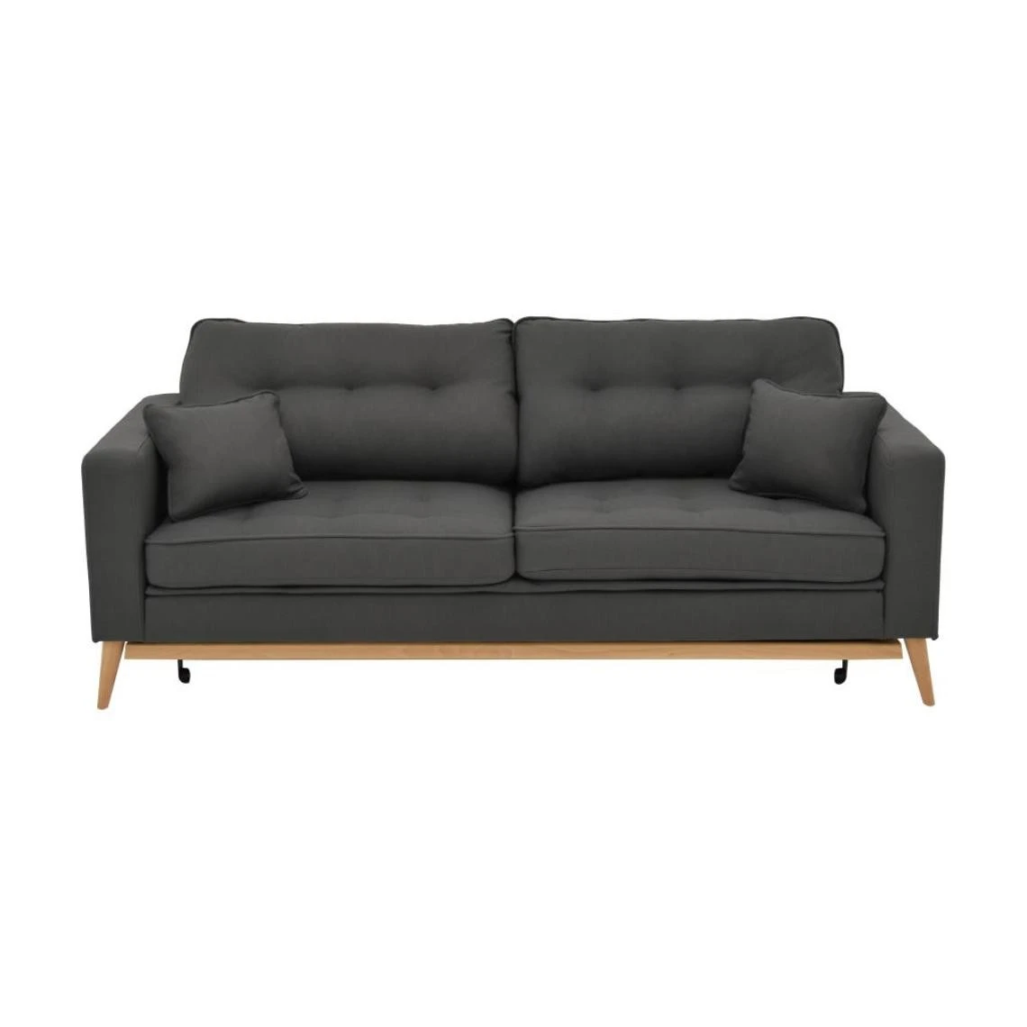 Vente-unique Canapé 3 Places Convertible En Tissu Anthracite KENZA 6 Vente-unique Canapé 3 Places Convertible En Tissu Anthracite KENZA – Image 4