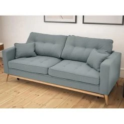 Vente-unique Canapé 3 Places Convertible En Tissu Gris KENZA -Vente-unique shop canape 3 places convertible en tissu gris kenza 13731578 37892510 1140x1140