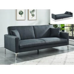 Vente-unique Canapé 3 Places Convertible En Tissu MUNIO - Anthracite -Vente-unique shop canape 3 places convertible en tissu munio anthracite 8239959 21000437 1140x1140
