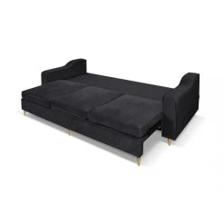 Vente-unique Canapé 3 Places Convertible En Velours SORENI - Gris Anthracite -Vente-unique shop canape 3 places convertible en velours soreni gris anthracite 10327626 26688890 1140x1140