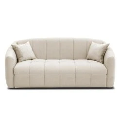 DUNLOPILLO Canapé 3 Places Convertible Express En Tissu Bouclette Crème - Couch... -Vente-unique shop canape 3 places convertible express en tissu bouclette creme couchage 140 cm matelas dunlopillo 14 cm avec memoire de forme retuna 14070026 39073262 1140x1140