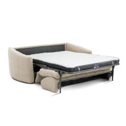 DUNLOPILLO Canapé 3 Places Convertible Express En Tissu Bouclette Crème - Couch... -Vente-unique shop canape 3 places convertible express en tissu bouclette creme couchage 140 cm matelas dunlopillo 14 cm avec memoire de forme retuna 14070026 39073264 1140x1140