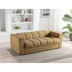 Vente-unique Canapé 3 Places Convertible Express En Tissu Jaune TEHAMA -Vente-unique shop canape 3 places convertible express en tissu jaune tehama 13768276 38045938 1140x1140