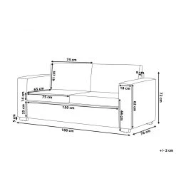 Beliani Canapé 3 Places En Cuir Beige HELSINKI - Beige -Vente-unique shop canape 3 places en cuir beige helsinki beige 9978226 25703784 1140x1140