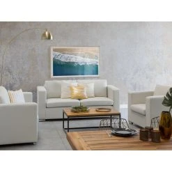 Beliani Canapé 3 Places En Cuir Beige HELSINKI - Beige -Vente-unique shop canape 3 places en cuir beige helsinki beige 9978226 25703786 1140x1140