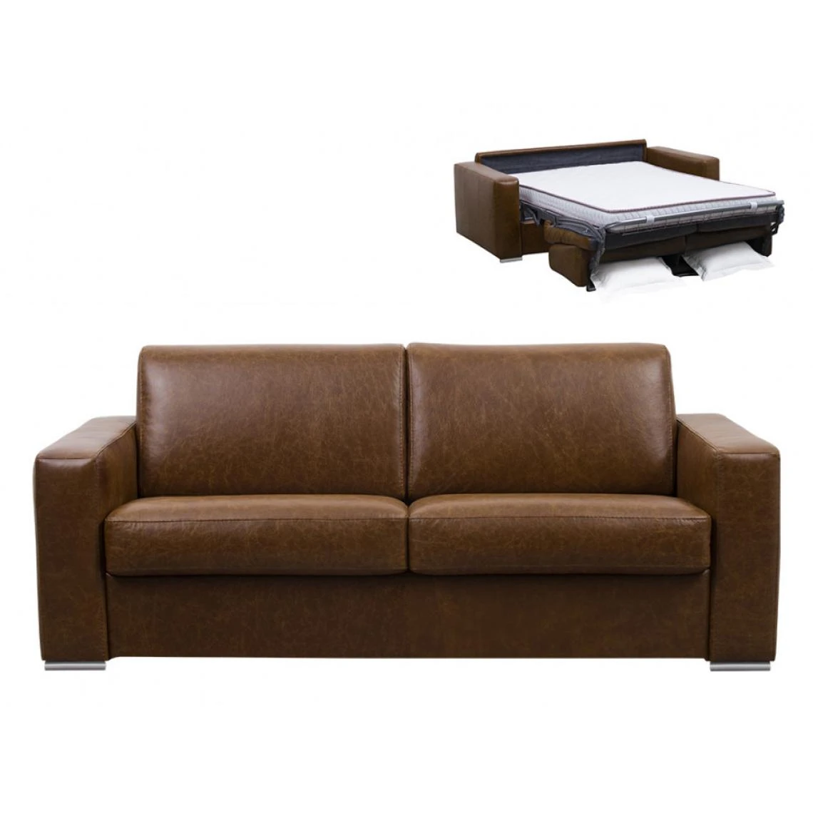 Vente-unique Canapé 3 Places Convertible Express 100% Cuir De Buffle DELECTEA II -... 5 Vente-unique Canapé 3 Places Convertible Express 100% Cuir De Buffle DELECTEA II -... – Image 3