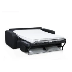 Vente-unique Canapé 3 Places Convertible Express En Cuir Noir BEVIS - Matelas 14 C... -Vente-unique shop canape 3 places rapido convertible express en cuir bevis noir 8239767 20999533 1140x1140