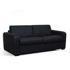 Vente-unique Canapé 3 Places Convertible Express En Cuir Noir BEVIS - Matelas 14 C... -Vente-unique shop canape 3 places rapido convertible express en cuir bevis noir 8239767 20999535 1140x1140