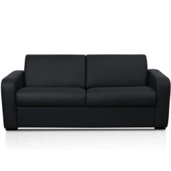 Vente-unique Canapé 3 Places Convertible Express En Cuir Noir BEVIS - Matelas 14 C... -Vente-unique shop canape 3 places rapido convertible express en cuir bevis noir 8239767 20999537 1140x1140