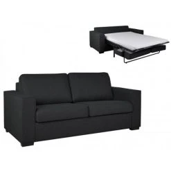Vente-unique Canapé 3 Places Convertible Express En Tissu ALFREDO - Anthracite