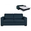 Vente-unique Canapé 3 Places Convertible Express En Tissu ALFREDO - Bleu Nuit