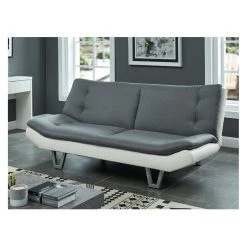 Vente-unique Canapé Convertible Clic Clac En Tissu UDARA - Gris Et Blanc -Vente-unique shop canape 305737