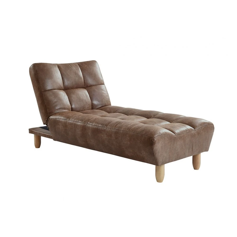 Vente-unique Méridienne Clic Clac En Microfibre Vieillie ESTEBAN - Marron Vintage 4 Vente-unique Méridienne Clic Clac En Microfibre Vieillie ESTEBAN - Marron Vintage – Image 2