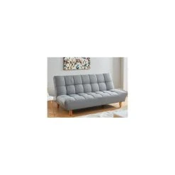 Vente-unique Canapé 3 Places Convertible Clic Clac En Tissu ESTEBAN - Gris