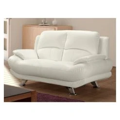 Vente-unique Canapé 2 Places En Simili MUSKO - Ivoire -Vente-unique shop canape 321845 1