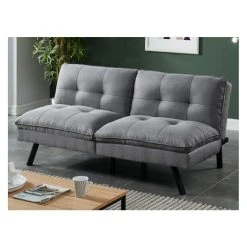 Vente-unique Canapé Convertible Clic-clac 3 Places PEGULA En Tissu - Gris -Vente-unique shop canape 346141 1