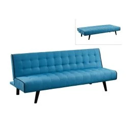 Vente-unique Canapé 3 Places Convertible Clic-clac BAYOU En Tissu - Bleu Et Passep... -Vente-unique shop canape 347775 1