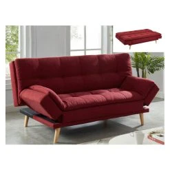 Vente-unique Canapé Convertible Clic-clac 3 Places ZARINA En Tissu - Rouge 8 Vente-unique Canapé Convertible Clic-clac 3 Places ZARINA En Tissu - Rouge -Vente-unique shop canape 350181 1